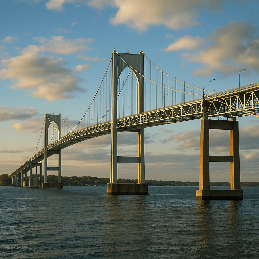 Newport Bridge, Rhode Island - iconic landmark connecting Newport and Jamestown